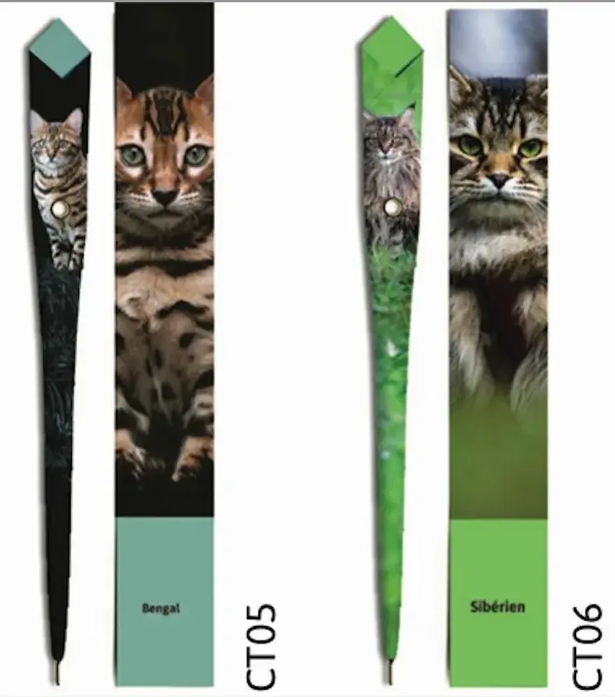 Stylos, feutres et crayons - 48 Stylos en papier - COLLECTION CHAT - PLUME DE PAPIER