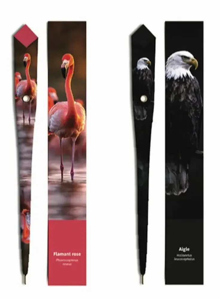 Stylos, feutres et crayons - 48 Stylos en papier - COLLECTION ANIMAUX - PLUME DE PAPIER