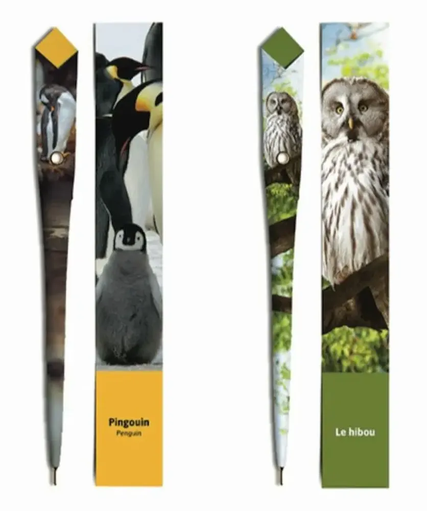 Stylos, feutres et crayons - 48 Stylos en papier - COLLECTION ANIMAUX - PLUME DE PAPIER