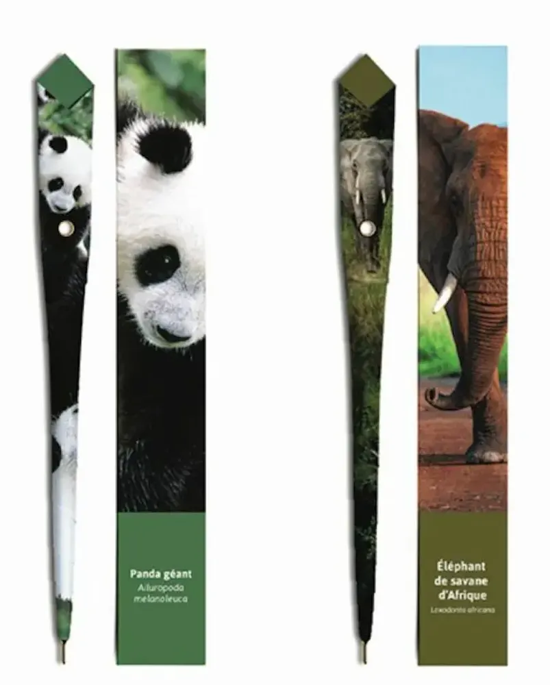 Stylos, feutres et crayons - 48 Stylos en papier - COLLECTION ANIMAUX 2 - PLUME DE PAPIER