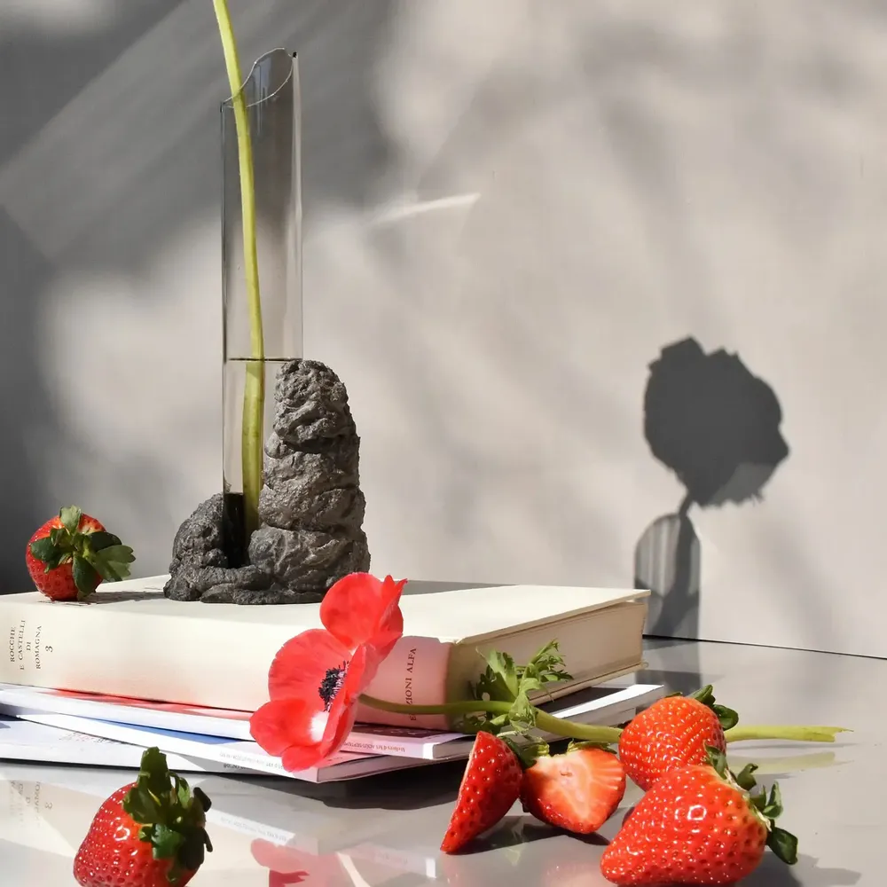 Vases - CATHARSIS, Sculptural Statement Small vase in Ash Black - COKI