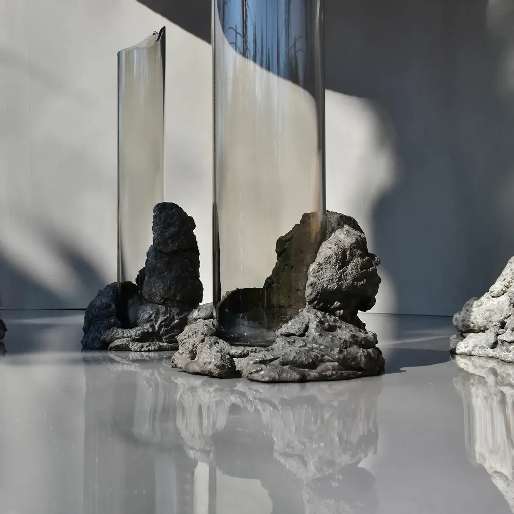 Vases - CATHARSIS  Sculptural statement vase, in glass and stone - COKI