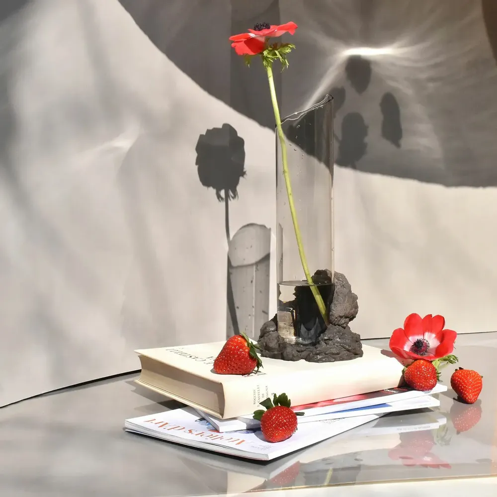 Vases - CATHARSIS  Sculptural statement vase, in glass and stone - COKI