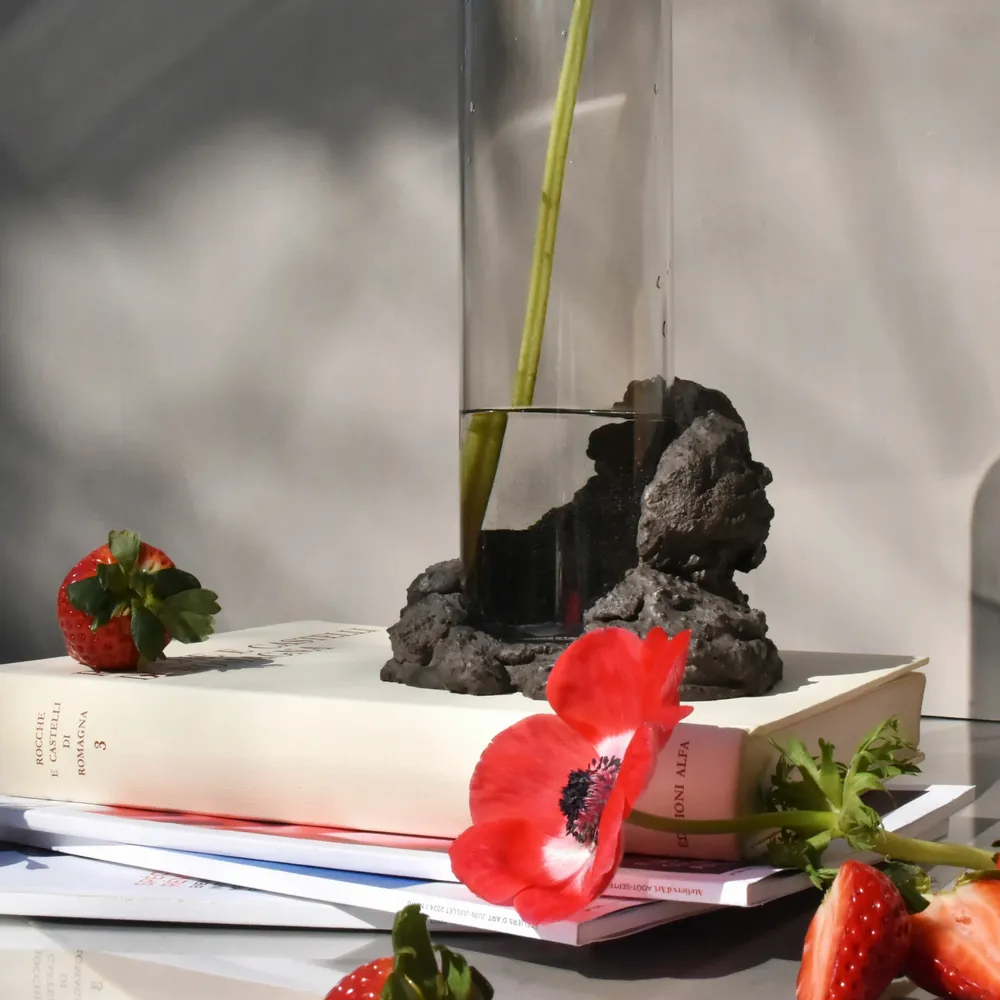 Vases - CATHARSIS  Sculptural statement vase, in glass and stone - COKI