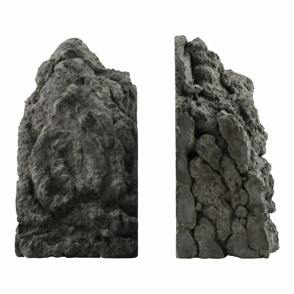 Sculptures, statuettes et miniatures - CATHARSIS, Ensemble de deux serre-livres sculpturaux en pierre, Black - COKI