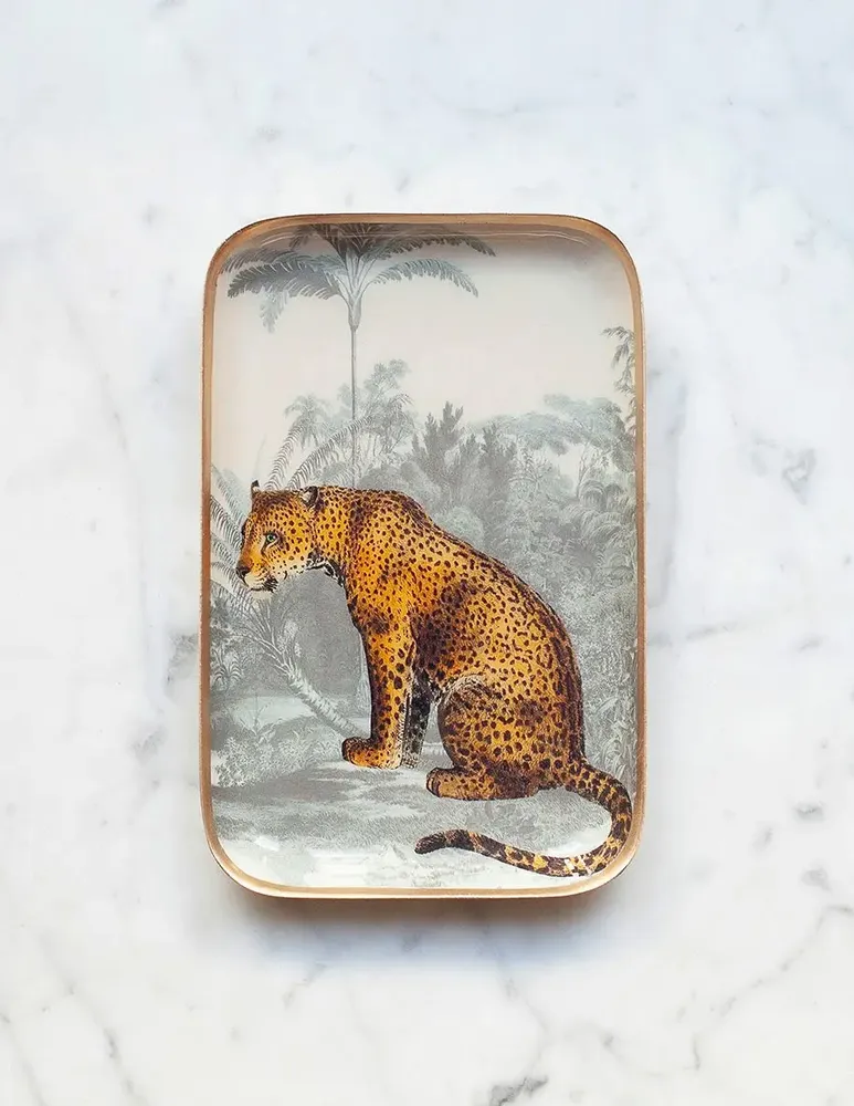 Plateaux - plateau émaillé léopard - PARADISIO IMAGINARIUM