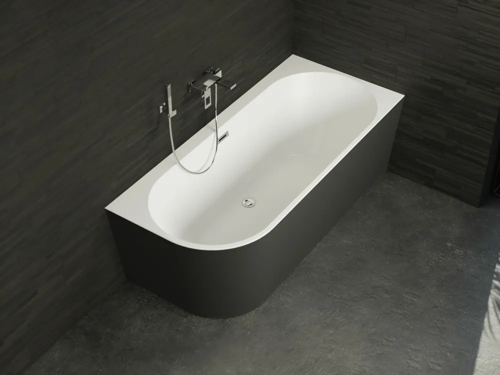 Baignoires - Baignoire semi-îlot Murale CAPRI 160 Droite L. 160 x l. 76 cm, SPALINA - SPALINA