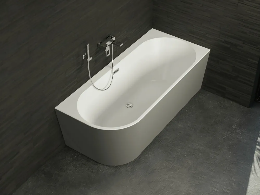 Baignoires - Baignoire semi-îlot Murale CAPRI 160 Droite L. 160 x l. 76 cm, SPALINA - SPALINA