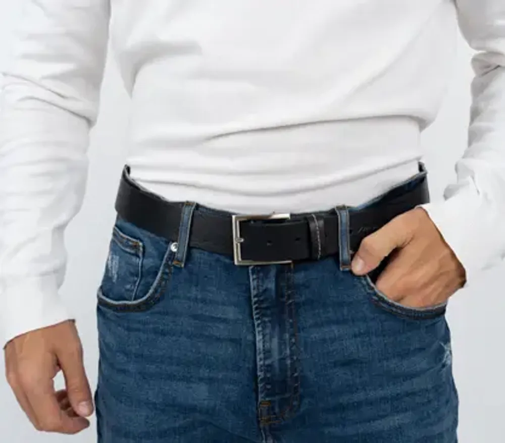 Petite maroquinerie - Ceinture en cuir OSVALD bleu marine - MONSIEUR CHARLI