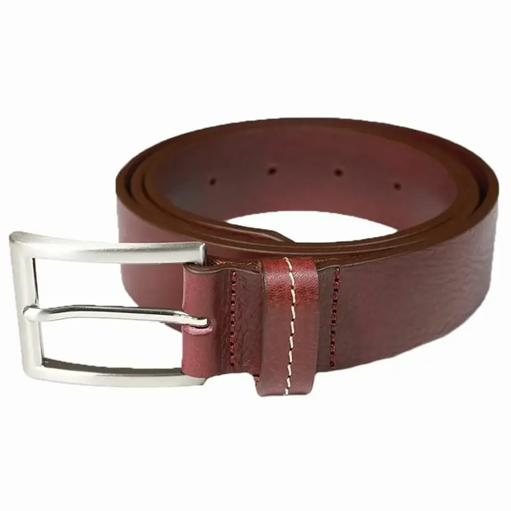 Leather goods - OSVALD burgundy leather belt - MONSIEUR CHARLI