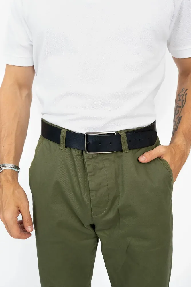 Petite maroquinerie - Ceinture en cuir OTELLO bleu marine - MONSIEUR CHARLI