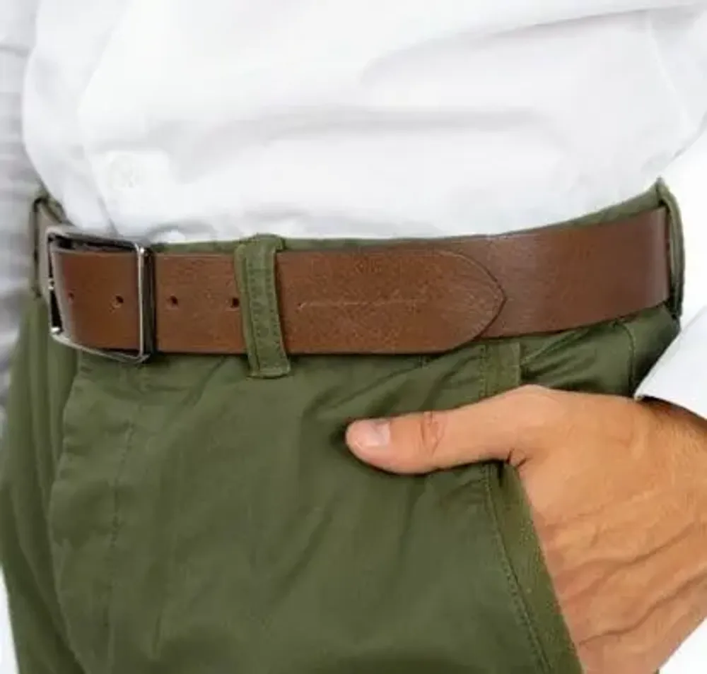 Leather goods - OTELLO taupe leather belt - MONSIEUR CHARLI