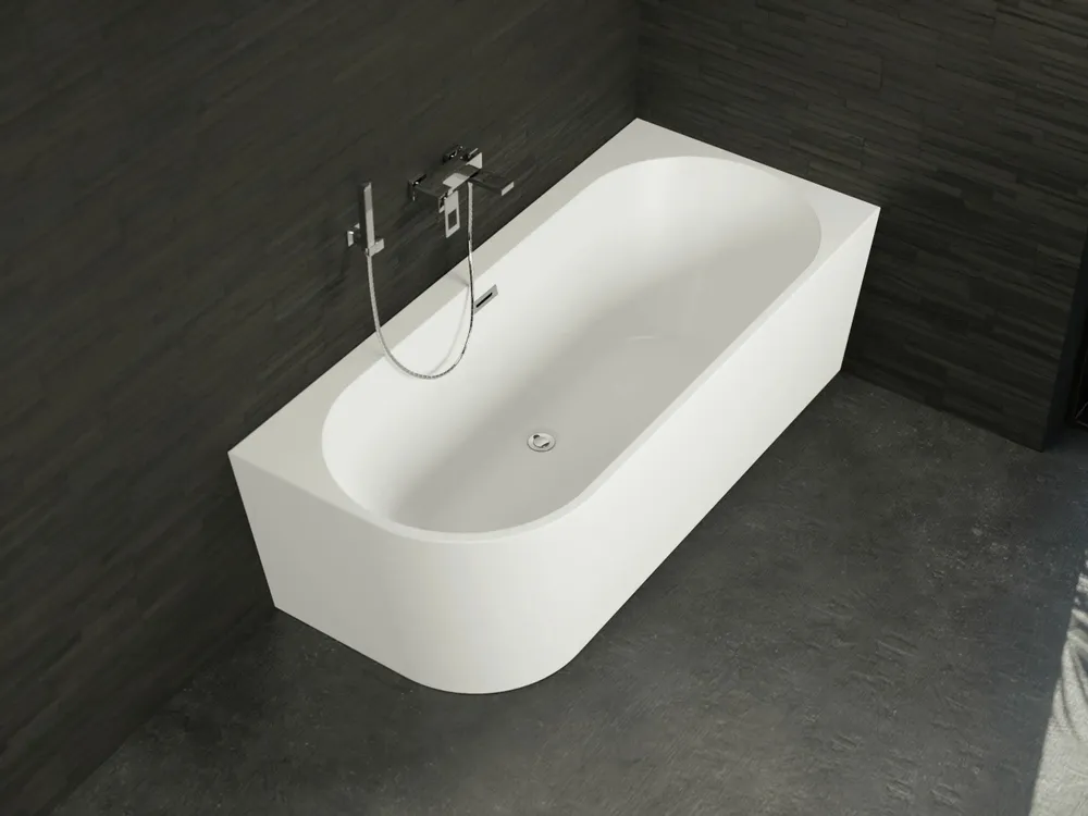 Bathtubs - Semi-Freestanding Wall-Mounted Bathtub CAPRI 180 Right L. 180 x W. 81 - SPALINA