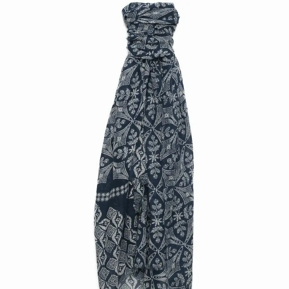 Foulards et écharpes - Chèche en coton FABIO bleu marine - MONSIEUR CHARLI