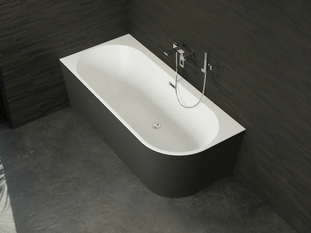 Baignoires - Baignoire semi-îlot Murale CAPRI 180 Gauche L. 180 x l. 81 cm, SPALINA - SPALINA