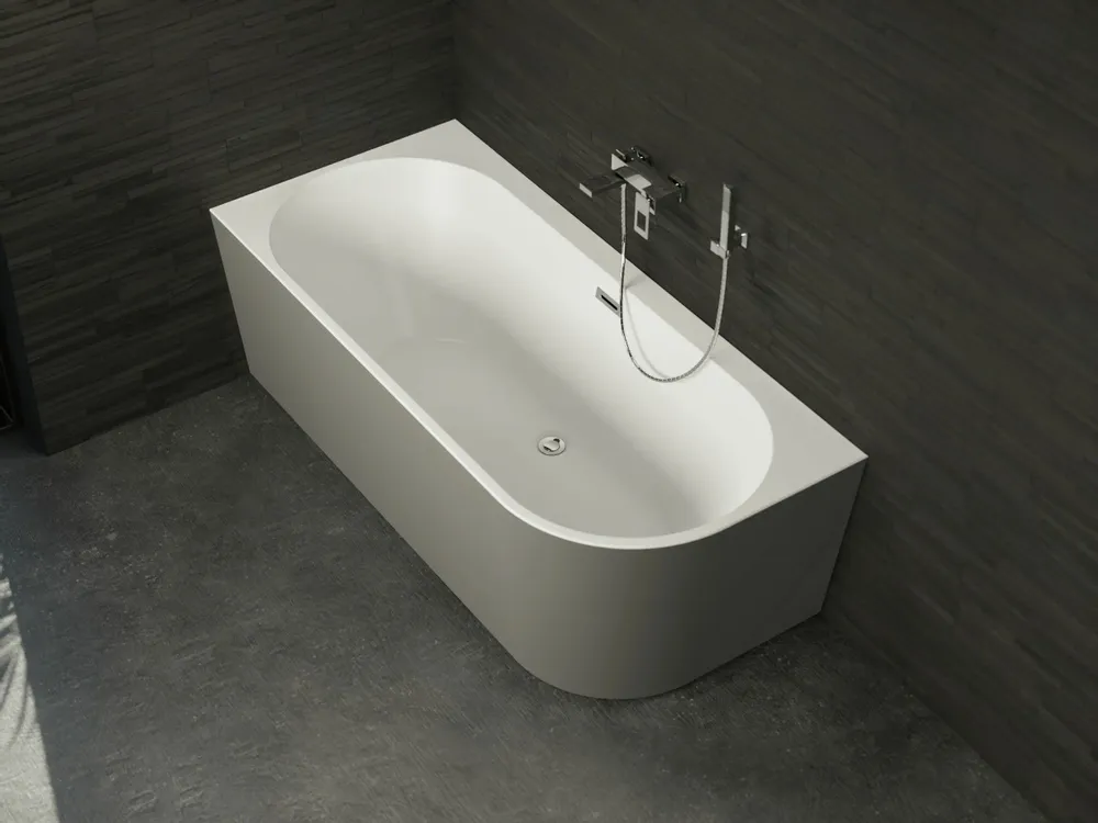 Baignoires - Baignoire semi-îlot Murale CAPRI 180 Gauche L. 180 x l. 81 cm, SPALINA - SPALINA