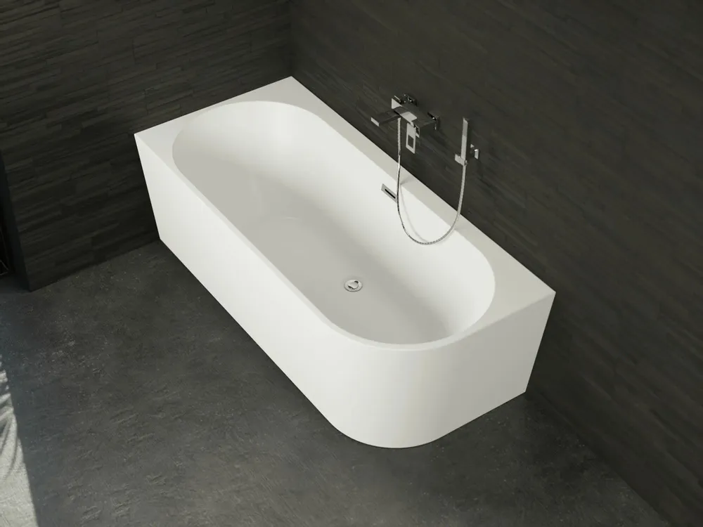 Baignoires - Baignoire semi-îlot Murale CAPRI 180 Gauche L. 180 x l. 81 cm, SPALINA - SPALINA