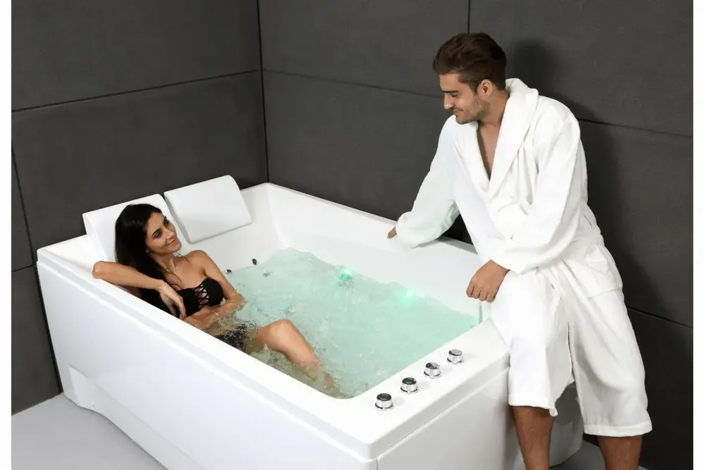 Baignoires - Baignoire balnéo 2 places KENSHO DUO Wave L180xl120xH68cm, SPALINA - SPALINA