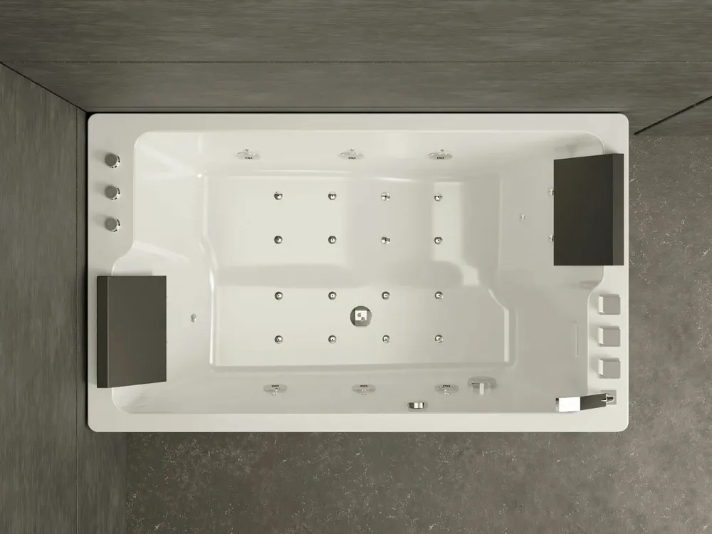 Bathtubs - Whirlpool Bathtub BRAVA DUO Jets 2 People L. 170 x W. 100cm, SPALINA - SPALINA