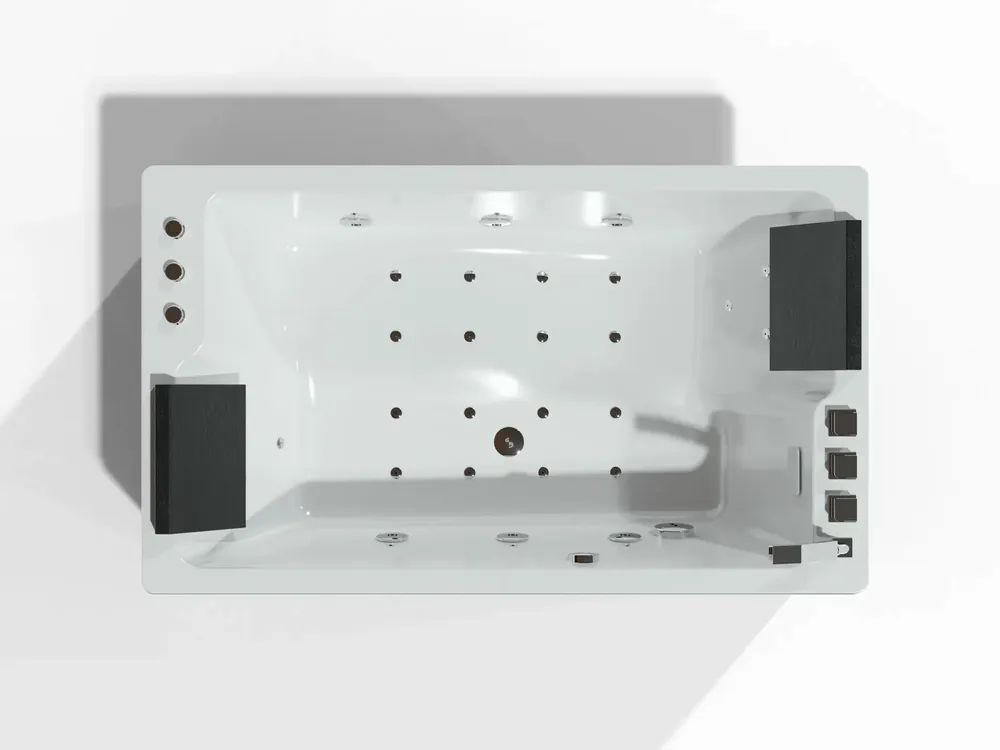 Bathtubs - Whirlpool Bathtub BRAVA DUO Jets 2 People L. 170 x W. 100cm, SPALINA - SPALINA