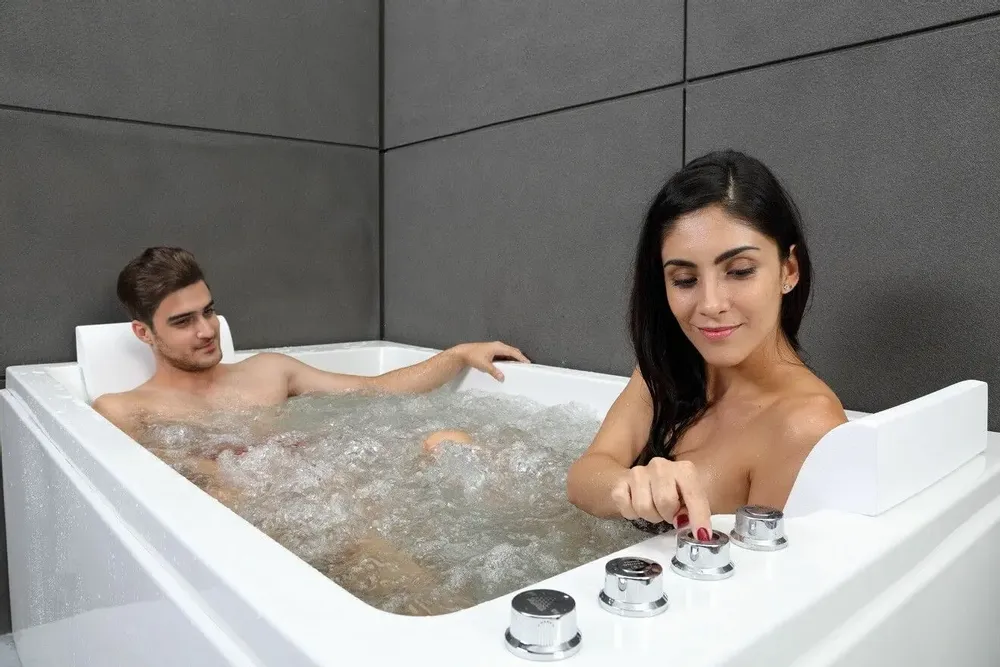 Bathtubs - Whirlpool Bathtub BRAVA DUO Jets 2 People L. 170 x W. 100cm, SPALINA - SPALINA