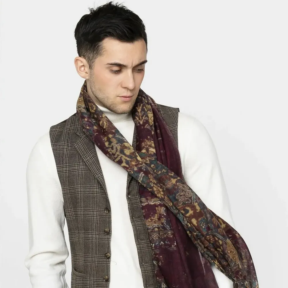 Foulards et écharpes - Chèche en laine GASTON ocre - MONSIEUR CHARLI