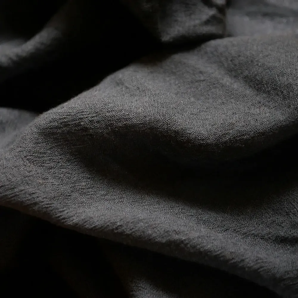 Scarves - SAMIR charcoal wool and silk scarf - MONSIEUR CHARLI