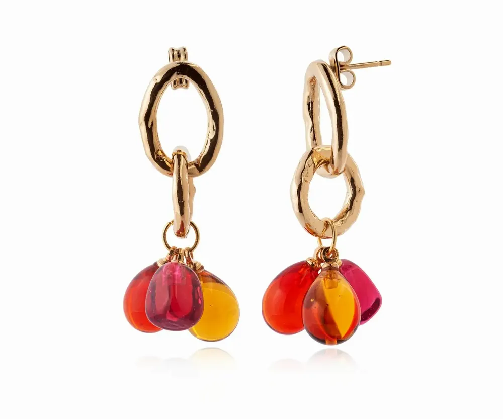 Jewelry - 22 carat gold-plated earrings and artisan Murano glass - CHAMA NAVARRO