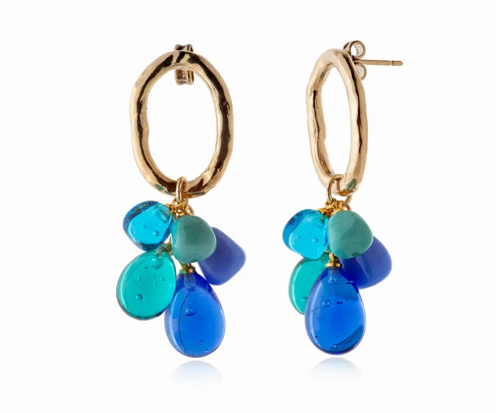 Bijoux - Boucles d'oreilles verre Murano plaqué or artisan Laleti Collection - CHAMA NAVARRO