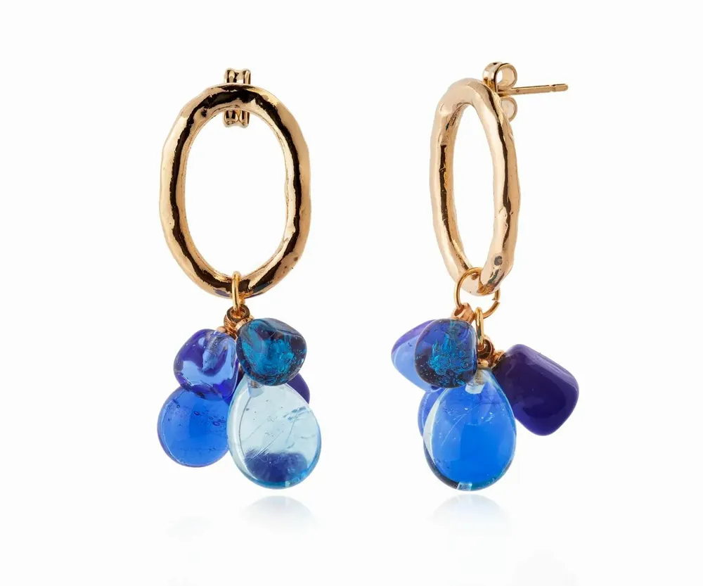 Bijoux - Boucles d'oreilles verre Murano plaqué or artisan Laleti Collection - CHAMA NAVARRO