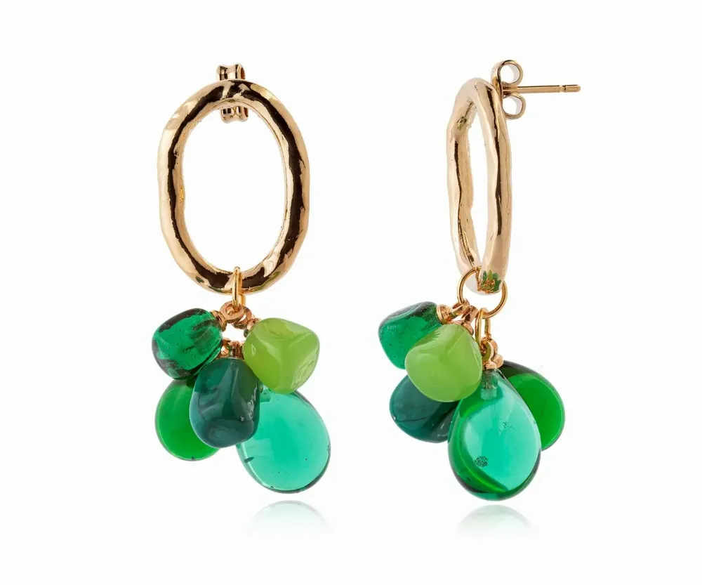 Bijoux - Boucles d'oreilles verre Murano plaqué or artisan Laleti Collection - CHAMA NAVARRO