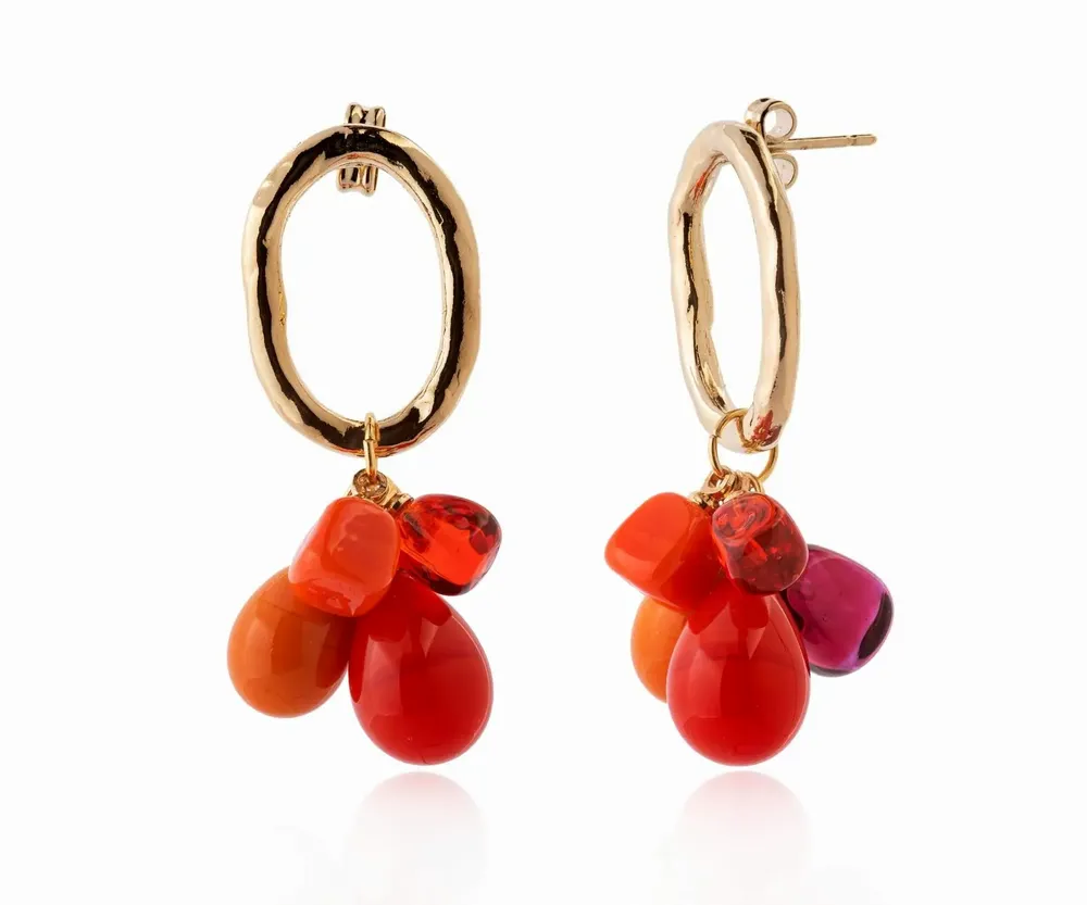 Bijoux - Boucles d'oreilles verre Murano plaqué or artisan Laleti Collection - CHAMA NAVARRO