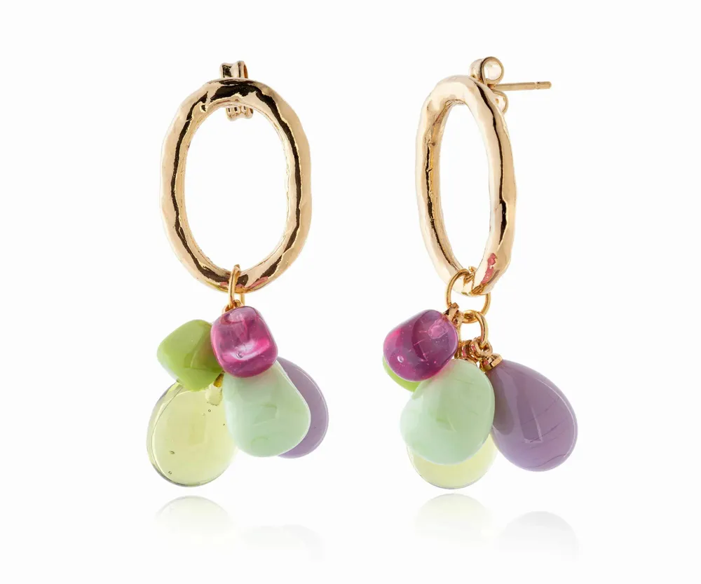 Bijoux - Boucles d'oreilles verre Murano plaqué or artisan Laleti Collection - CHAMA NAVARRO
