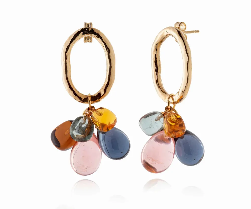 Bijoux - Boucles d'oreilles verre Murano plaqué or artisan Laleti Collection - CHAMA NAVARRO