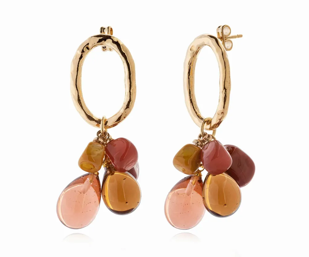 Bijoux - Boucles d'oreilles verre Murano plaqué or artisan Laleti Collection - CHAMA NAVARRO