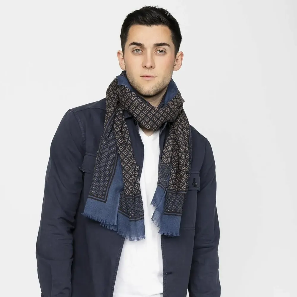 Scarves - PIERIC printed wool scarf - MONSIEUR CHARLI
