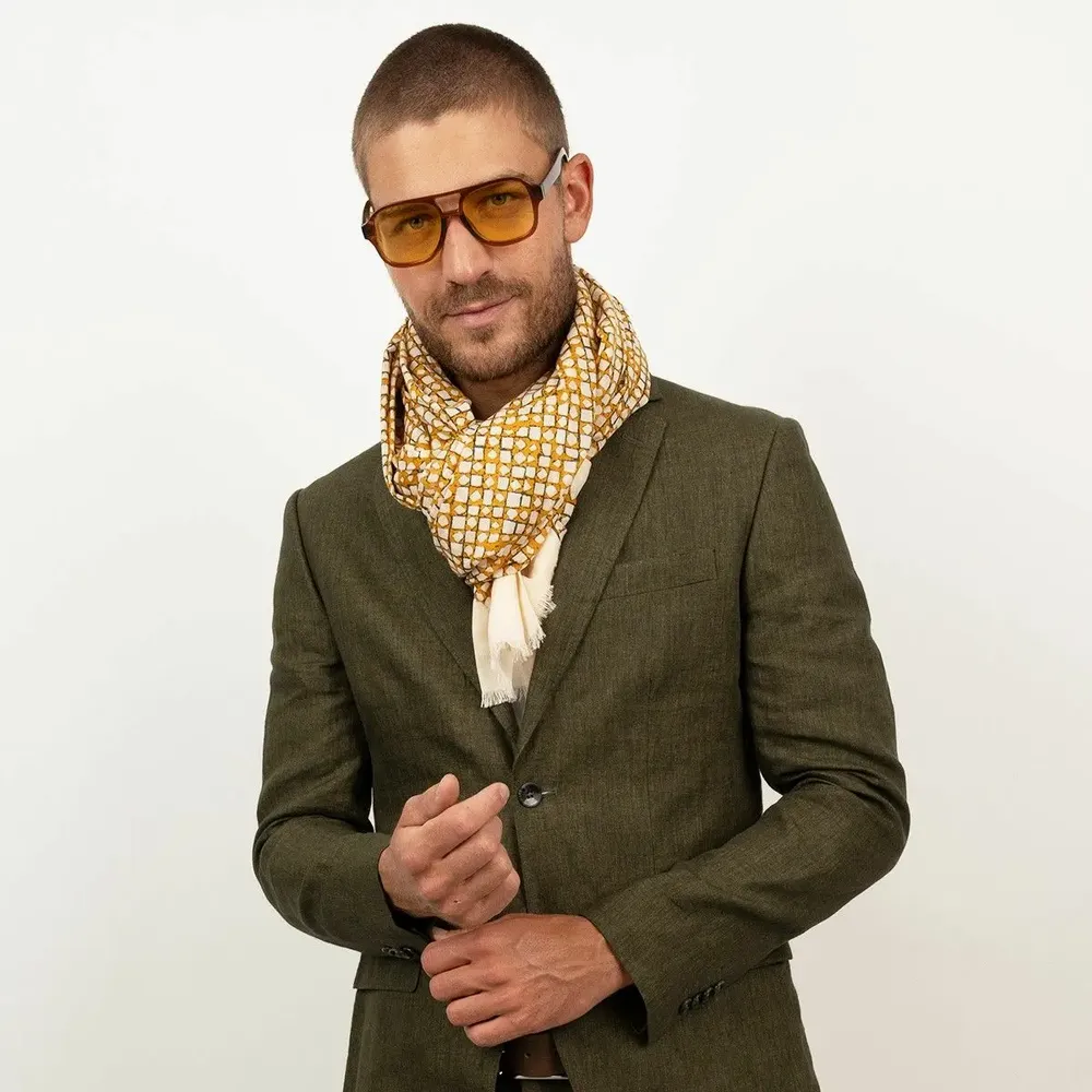 Foulards et écharpes - Foulard en coton imprimé LUCIANO - MONSIEUR CHARLI