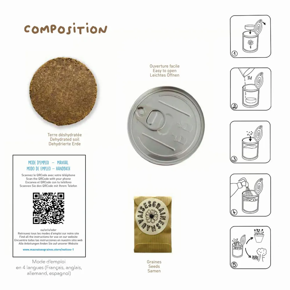Cadeaux - Kit à semer "Maman t'es la plus Rigolote" Fabriqué en France - MAUVAISES GRAINES