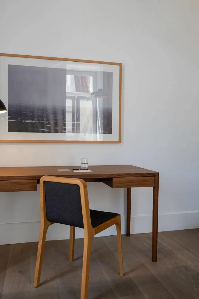 Desks - The Minimalist Modern Front Desk in Walnut  160cm x 80cm - MOR