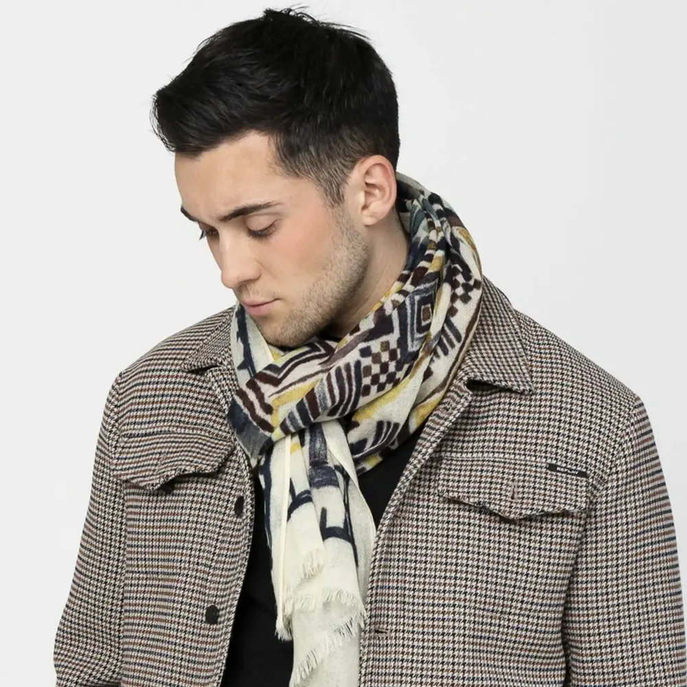 Foulards et écharpes - Chèche en laine GAETAN ocre - MONSIEUR CHARLI