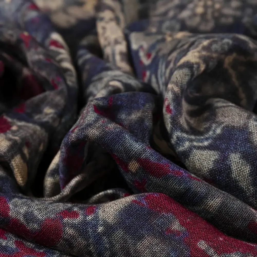 Foulards et écharpes - Chèche en laine GASTON marine - MONSIEUR CHARLI