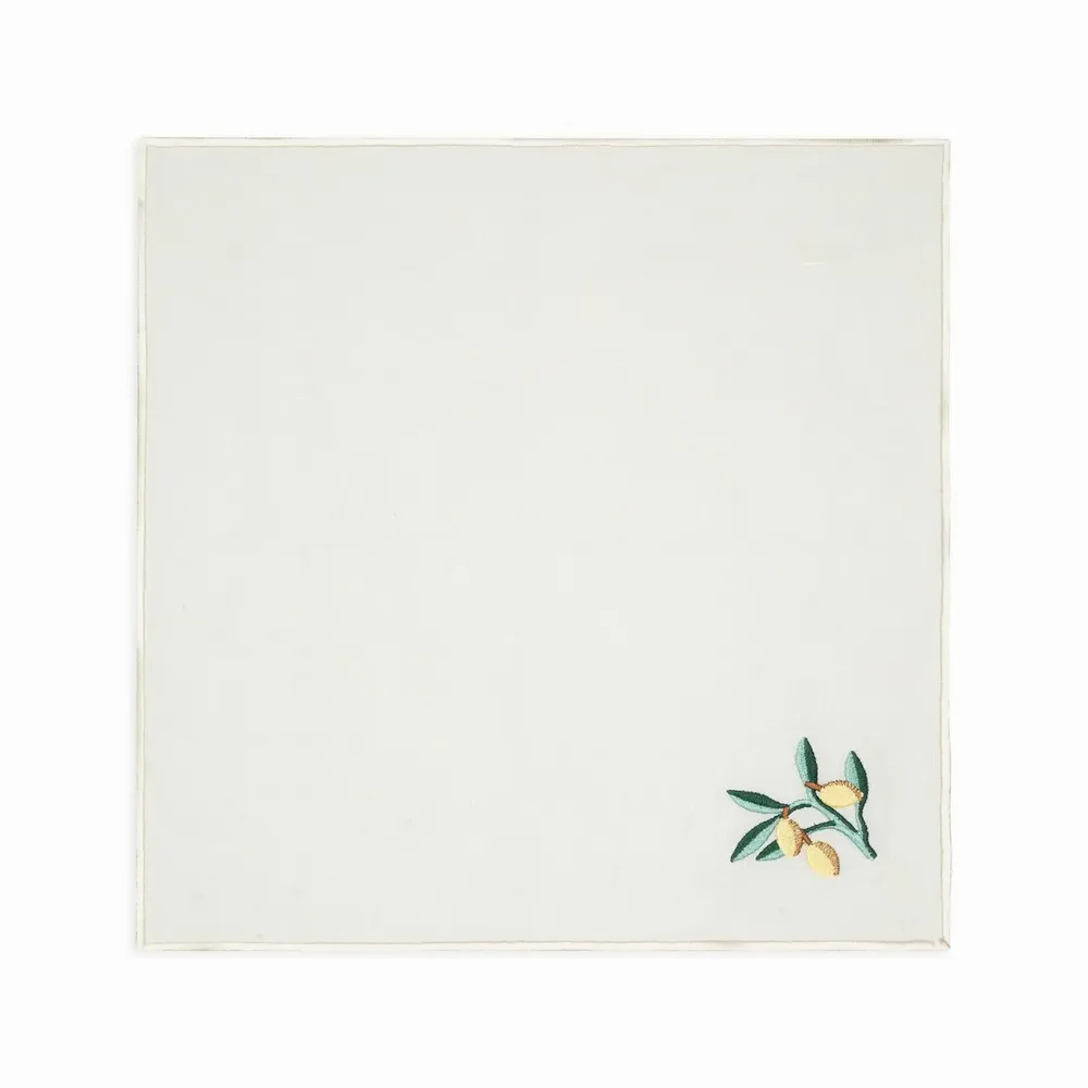Placemats - Placemat - Evergreen | White on white linen - set of 2 - BLANK SPACE AMSTERDAM