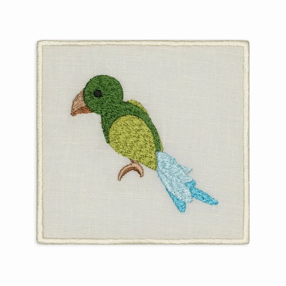 Placemats - Placemat - Evergreen | White on white linen - set of 2 - BLANK SPACE AMSTERDAM