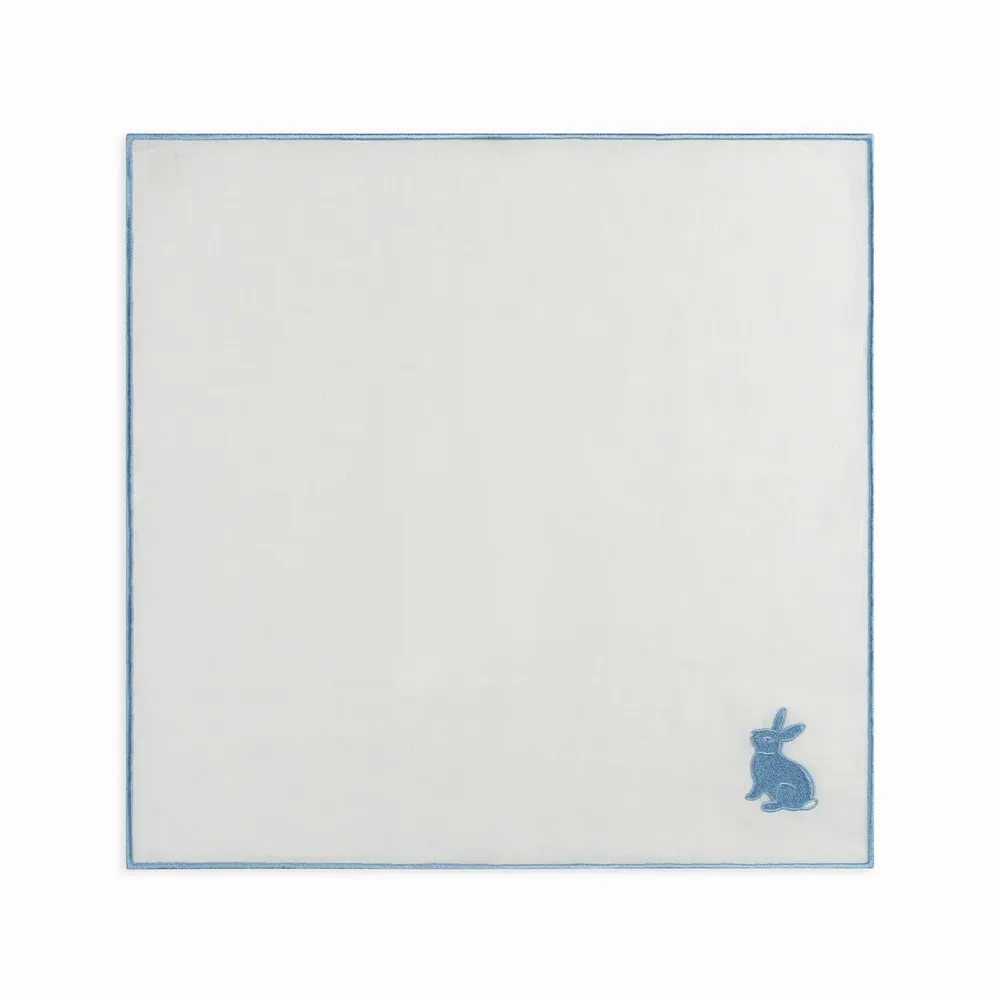 Serviettes - Lapin de serviette de Pâques Evergreen | Lin blanc et jaune - lot de 2 - BLANK SPACE AMSTERDAM