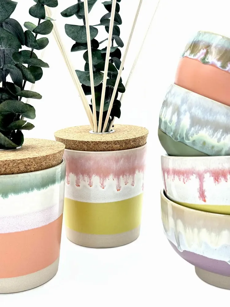 Bougies - Bougie parfumée boho en céramique taille M - WAX DESIGN - BARCELONA