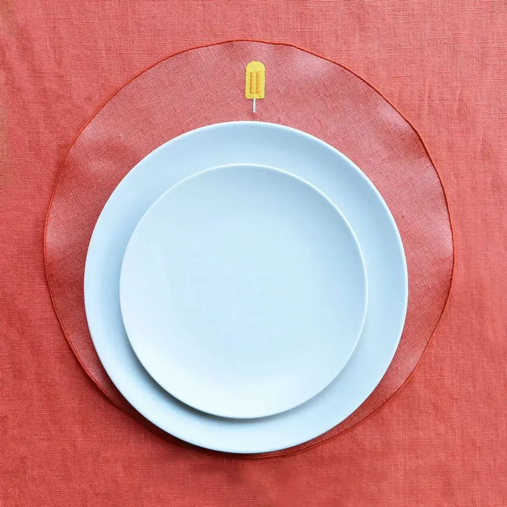 Linge de table textile - Set de table rond en lin | GHIACCIOLI - GIARDINO SEGRETO