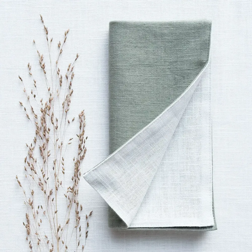 Linge de table textile - Serviette en lin | BICOLORE - GIARDINO SEGRETO