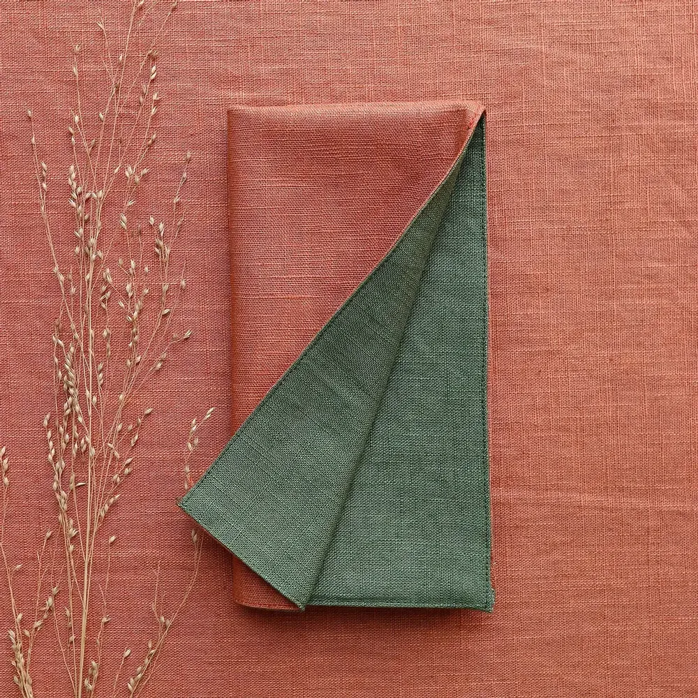 Linge de table textile - Serviette en lin | BICOLORE - GIARDINO SEGRETO