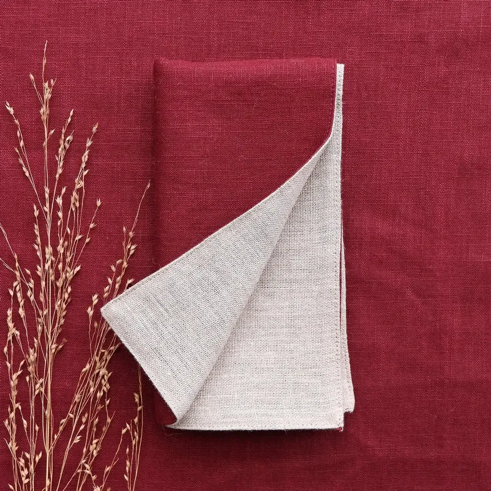 Linge de table textile - Serviette en lin | BICOLORE - GIARDINO SEGRETO