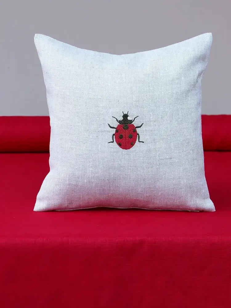 Couettes et oreillers  - Housse d’oreiller en lin | INSETTI - GIARDINO SEGRETO